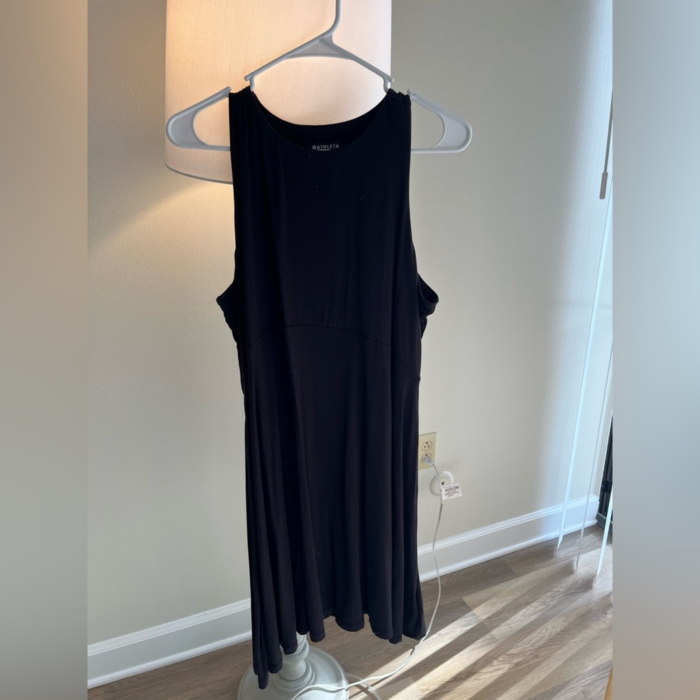 Athleta black dress; size L.